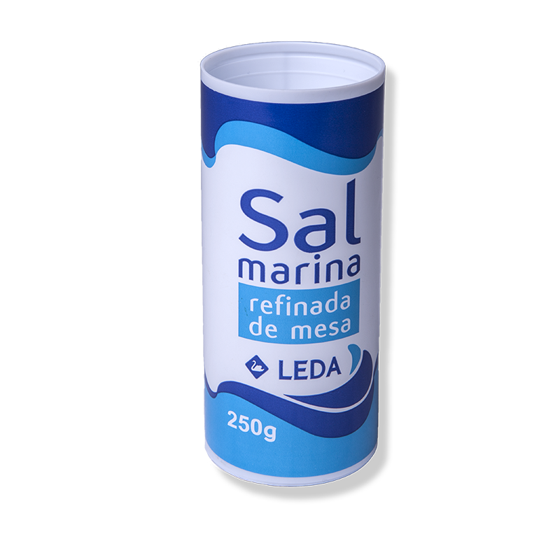 53×122 White Canister + Double Pouring White Lid (Salt 250 gr) - Anfra Packaging