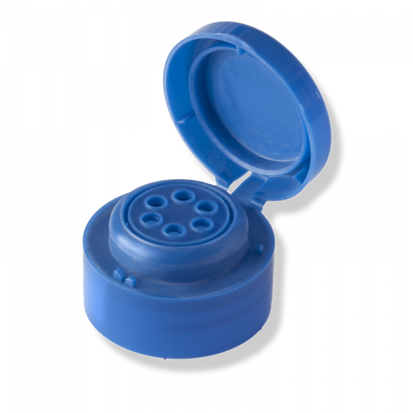Couvercle Flapper  6 Trous Bleu Marque Distributeur - Anfra Packaging