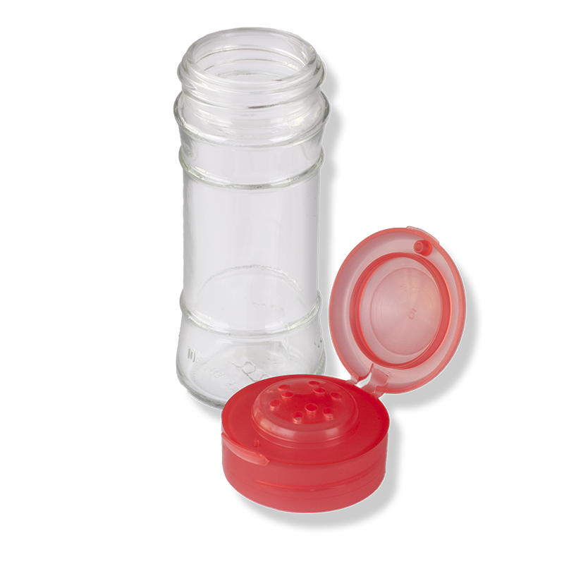 ANFRA All-porpouse Flip Top Red Translucent Cap For Herbs and Grain With Seal - Anfra Packaging